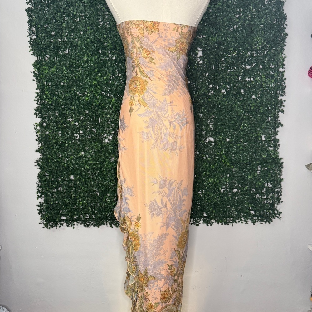 Paisley Dress in Peach and Olive - Picture 3 of 6